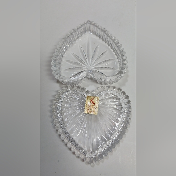 Nachtmann lead crystal heart dish, crystal heart trinket box - Picture 4 of 5